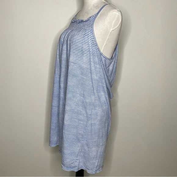 Ralph Lauren Blue and White Striped Sleeveless nightgown size medium - Picture 2 of 4